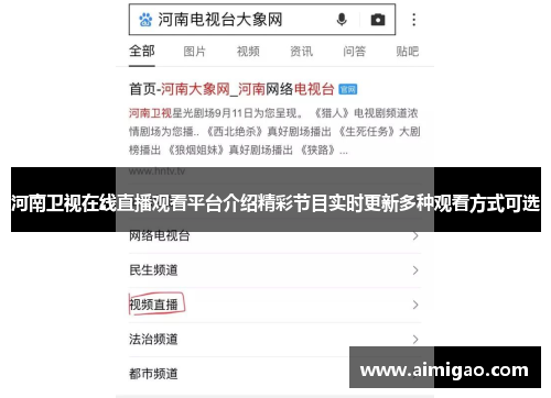 河南卫视在线直播观看平台介绍精彩节目实时更新多种观看方式可选